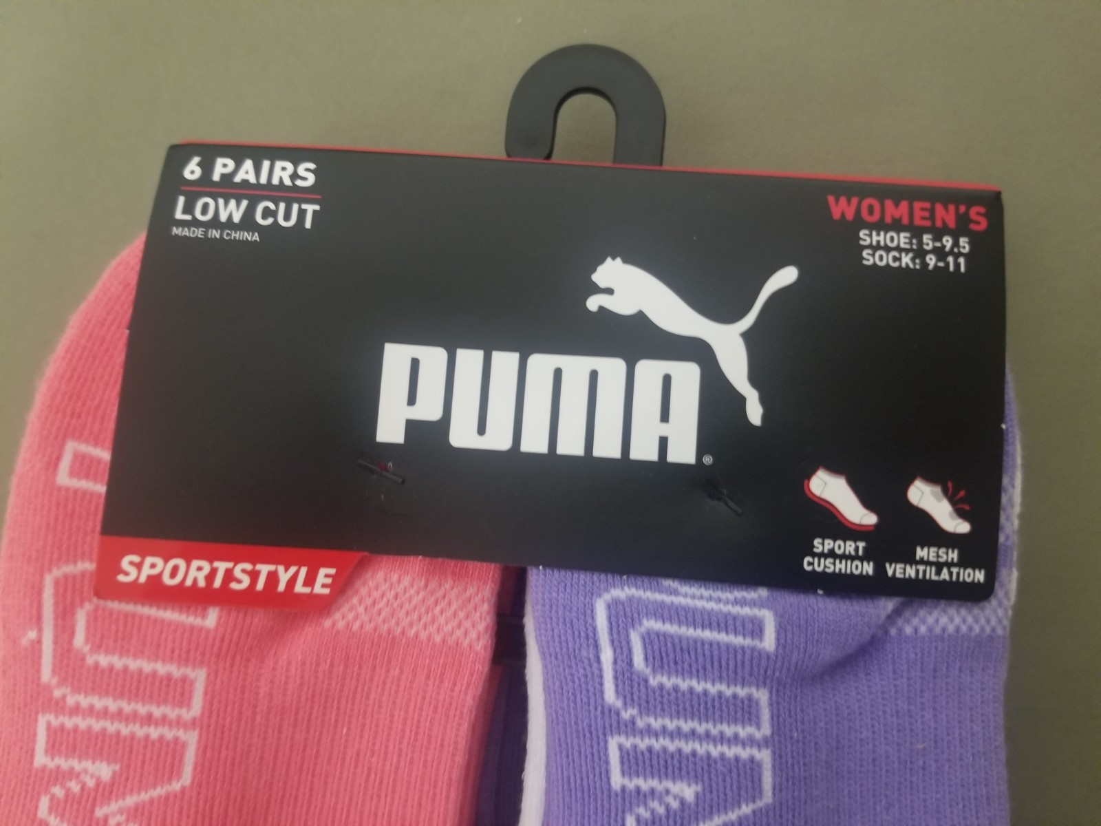New Puma Womens 6 Pair Cushioned Low Cut Socks.