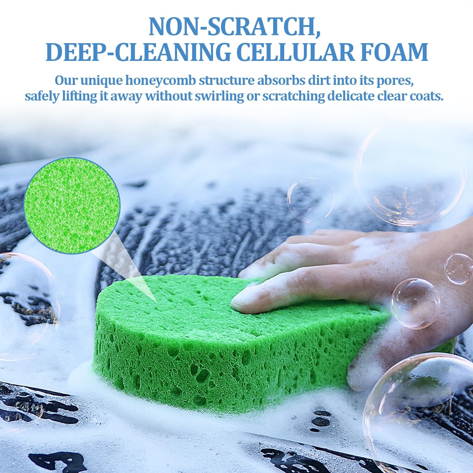 10 Pack Large Car Wash Sponges Non-Scratch Sponges for Auto, Truck, RV, Boat ...