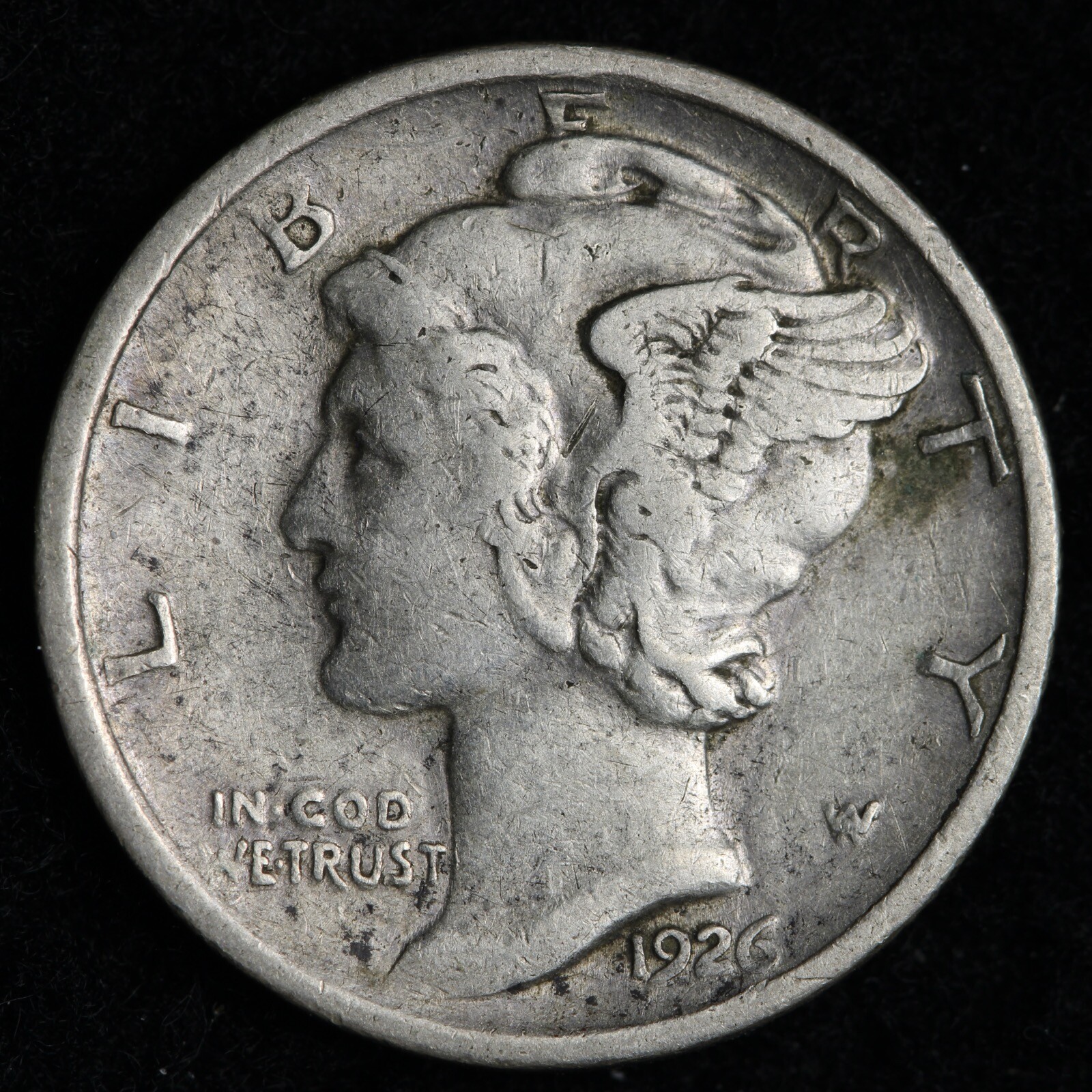 1926-D Mercury Silver Dime XF E233 ZYP