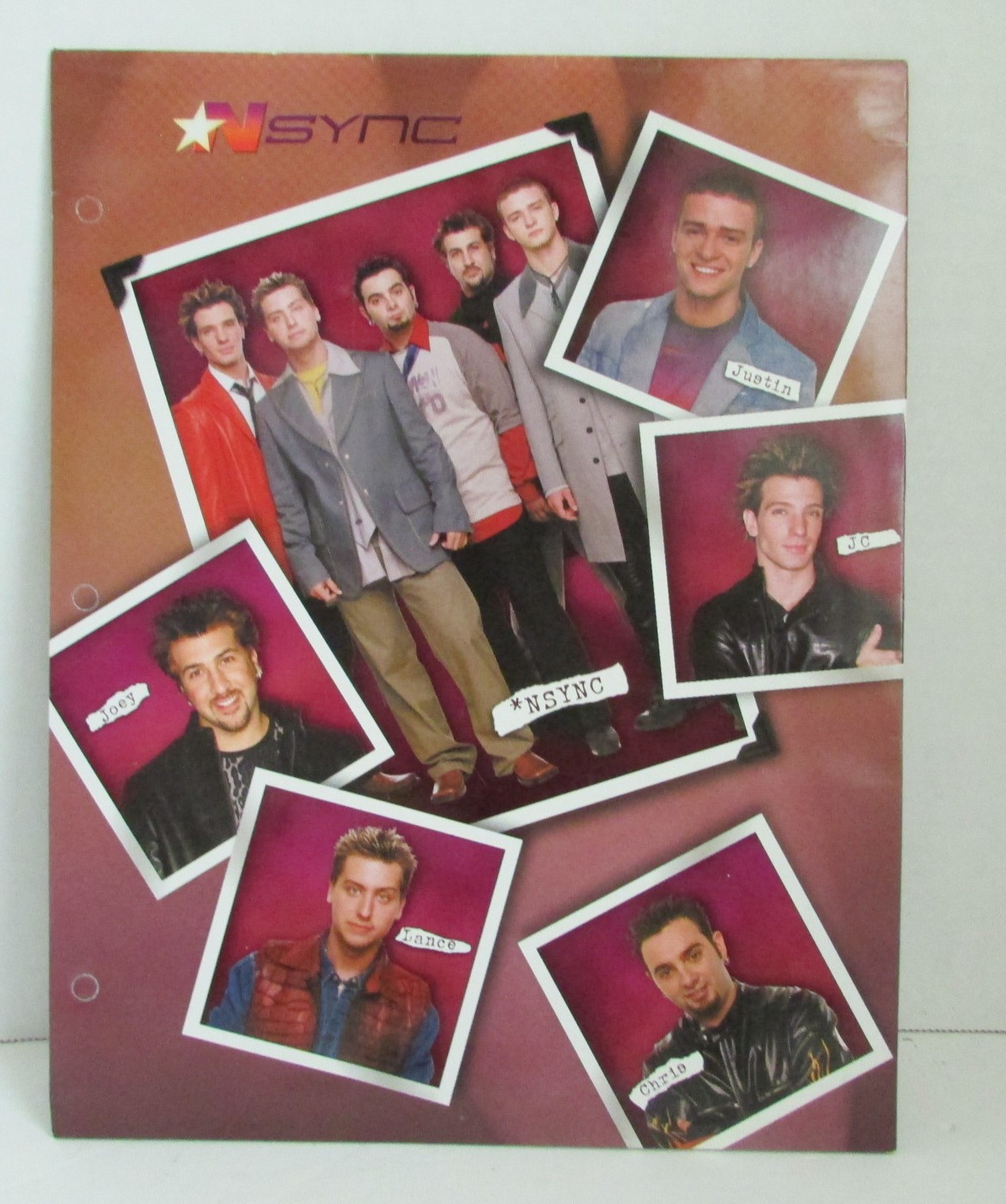 VINTAGE Y2k NSync Group Snapshot Photo 2 Pocket Folder Teen Pop Music NOS UNUSED