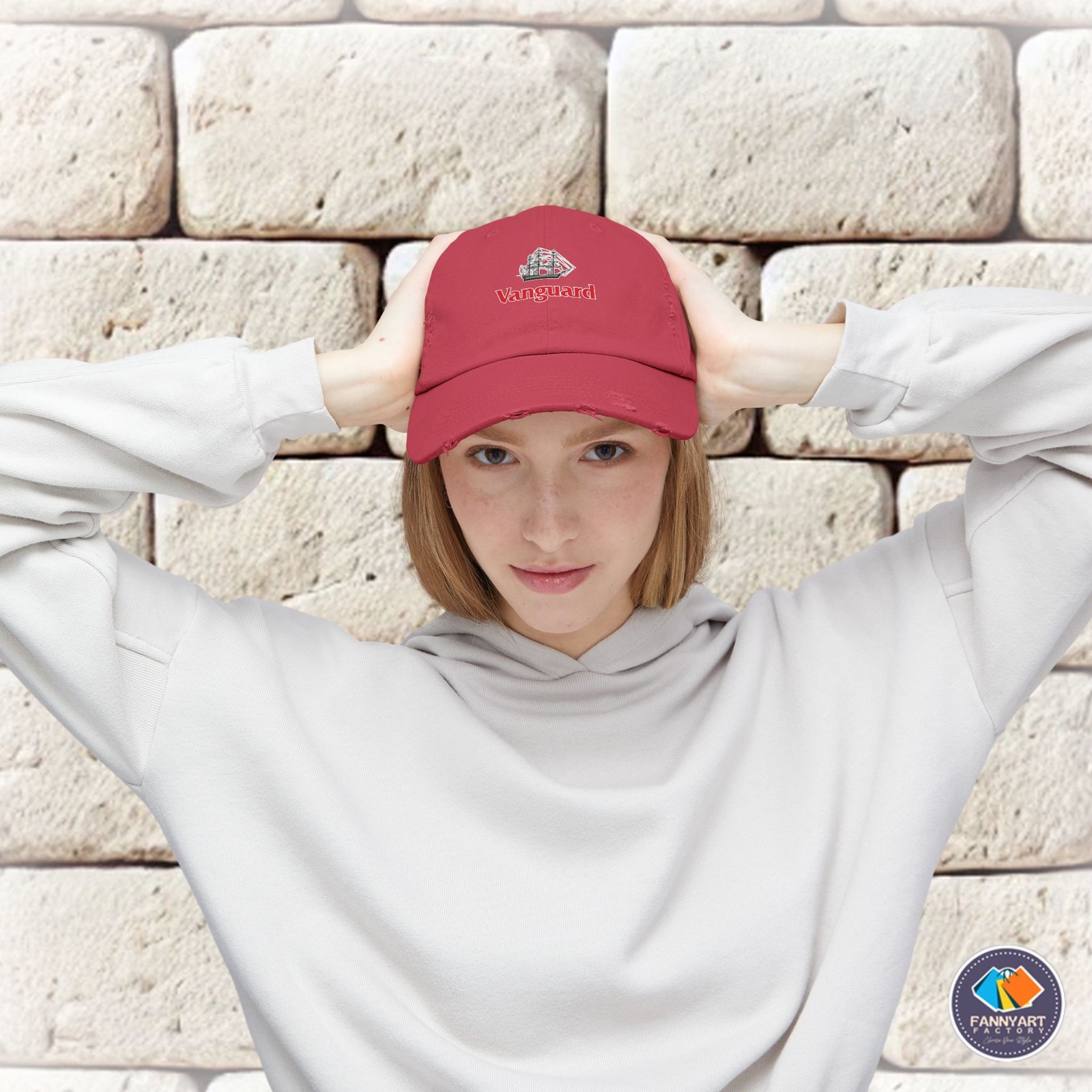 Vanguard Ship Logo Unisex Distressed Cap