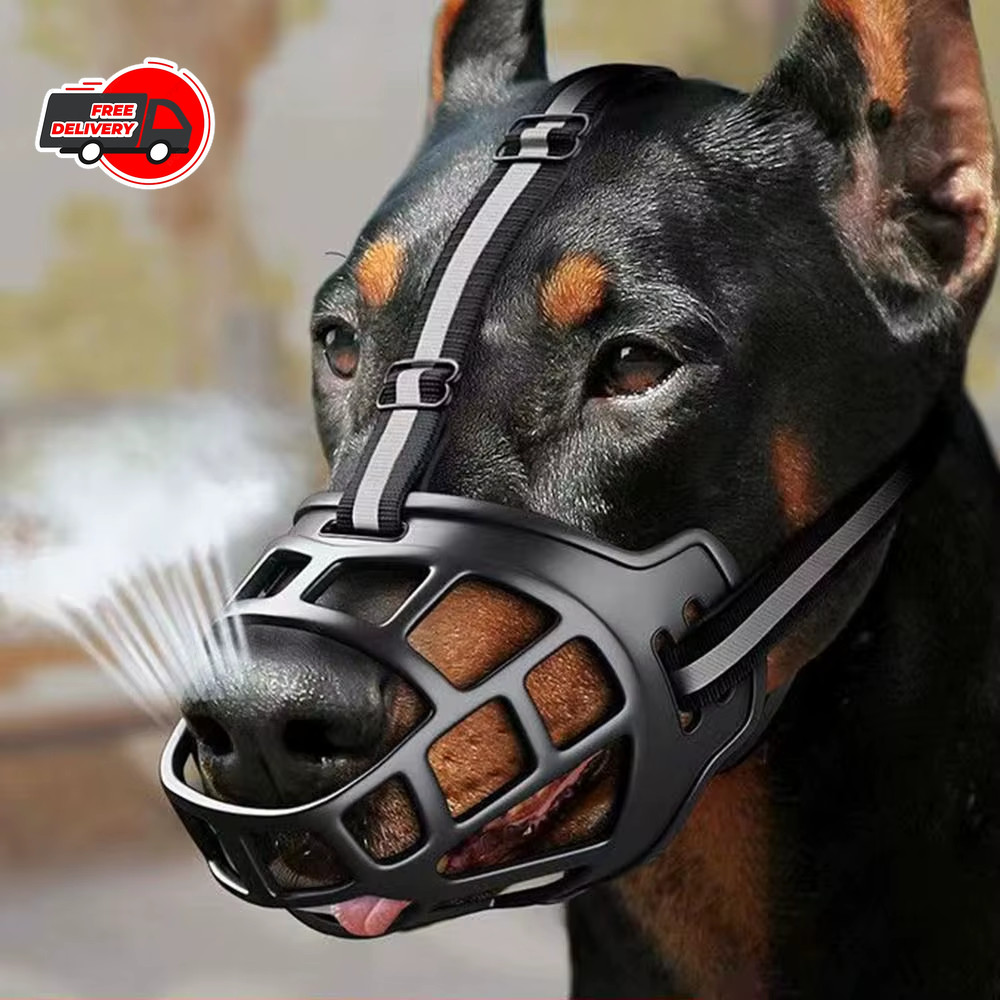 Adjustable Dog Muzzle Anti-Biting Mouth Cover Reflective Breathable Water-Friend