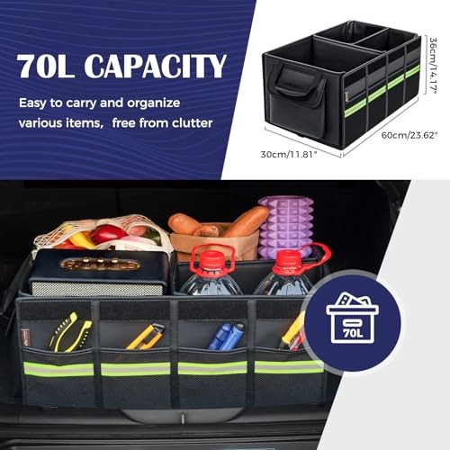Car Trunk Organizer - 70Nappaeather Trunk Organizer for SUV withid, Multi L