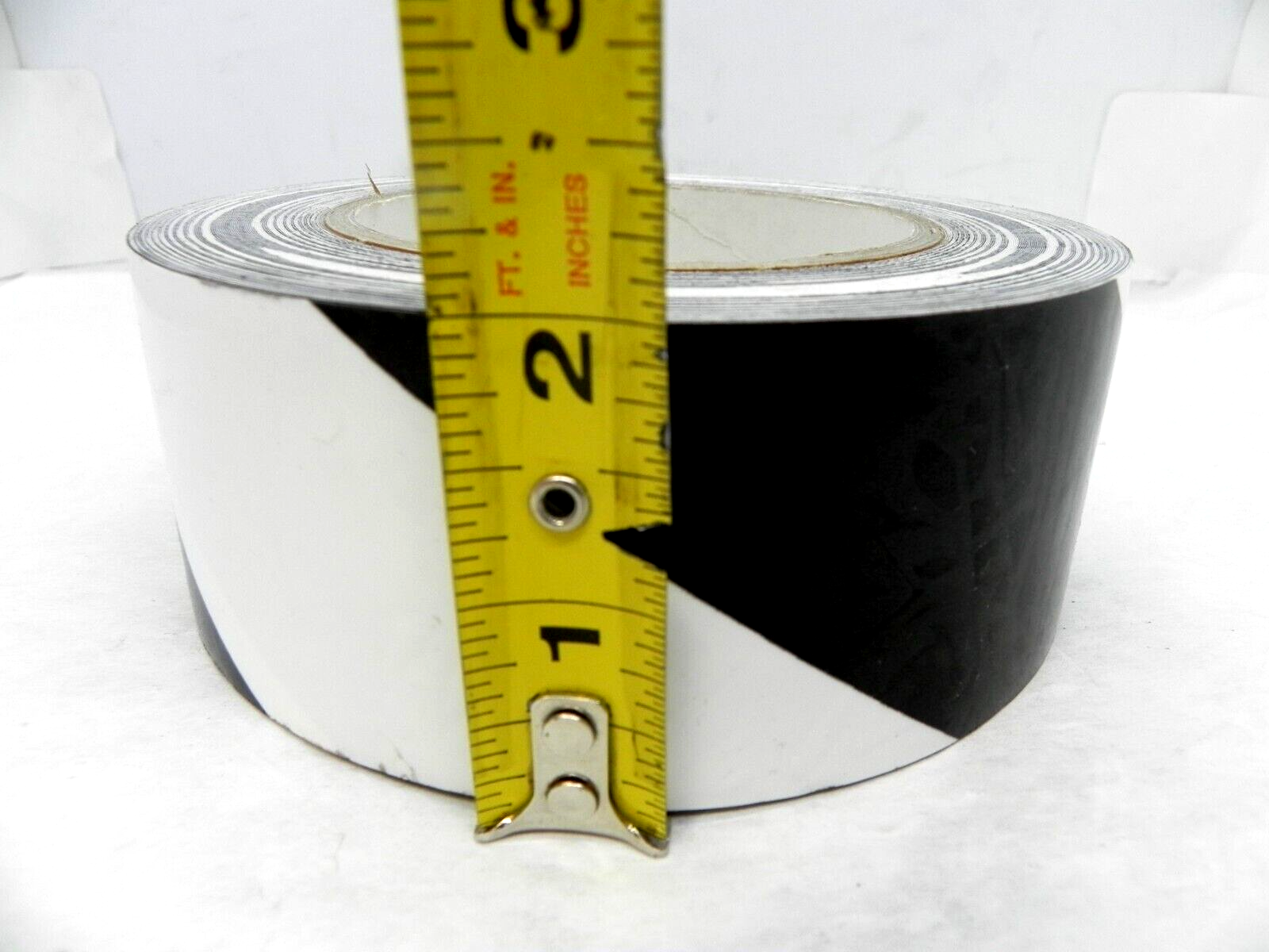 (One Roll) Black and White Stripe Vinyl Tape, 2" x 36 yds (108 ft) HR