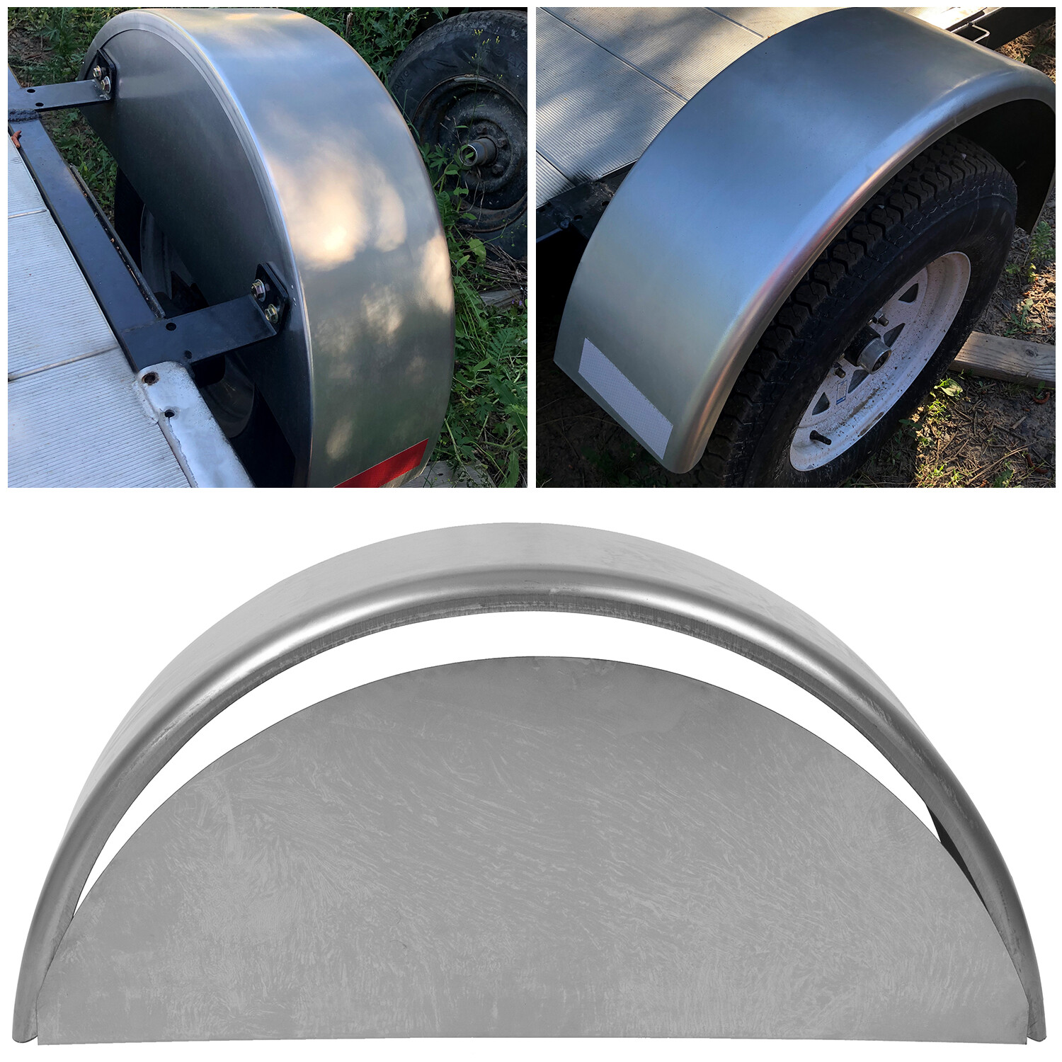 For 14"-16" Wheel NEW Steel Round Single Axle Trailer Fender & Fender back