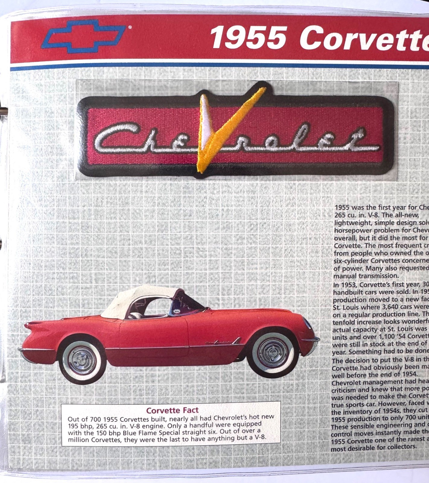 OFFICIAL CORVETTE PATCH COLLECTION 1953-2003 WILLABEE & WARD - SEE DESCRIPTION