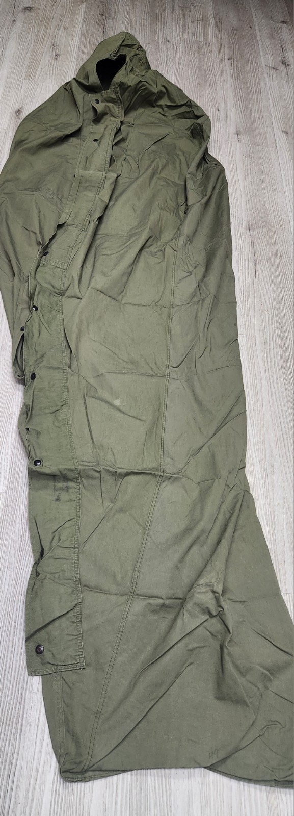 VG U.S. Army Mummy Sleeping Bag Cover Hooded OD Green Military Surplus