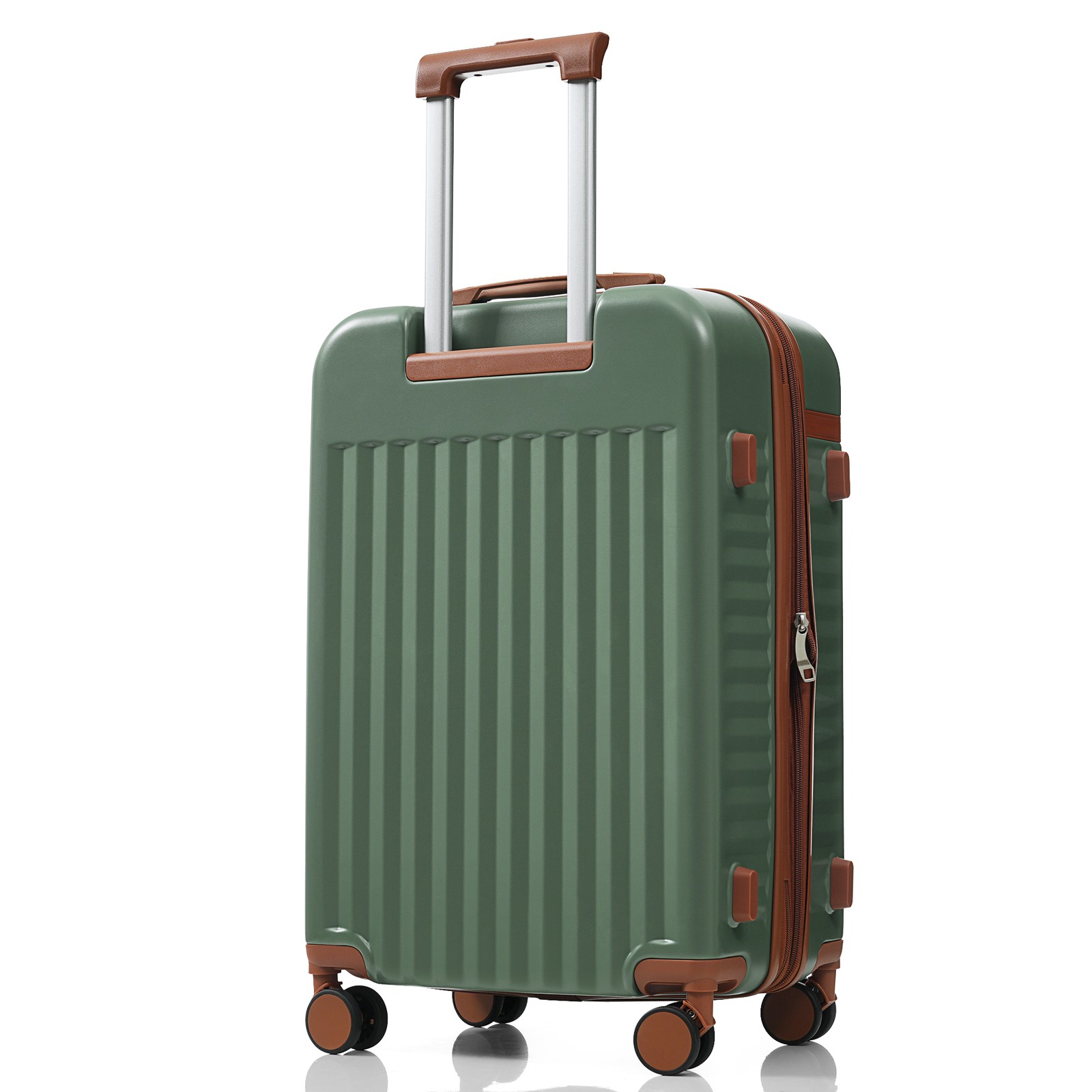 3Pcs 20" 24" 28" ABS Hardside Luggage Set w/ USB Port TSA Lock Expandable Green