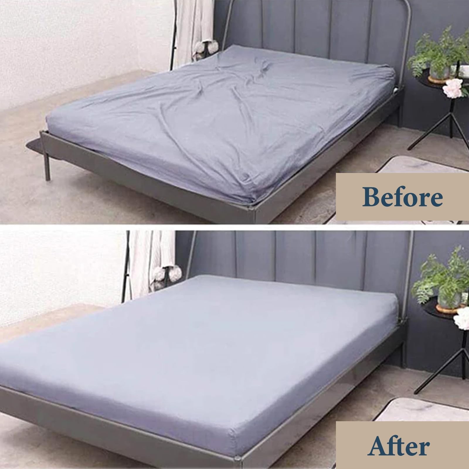 Consss Bed Sheet Straps, Adjustable Durable Bed Sheet Holder Straps with Metal C