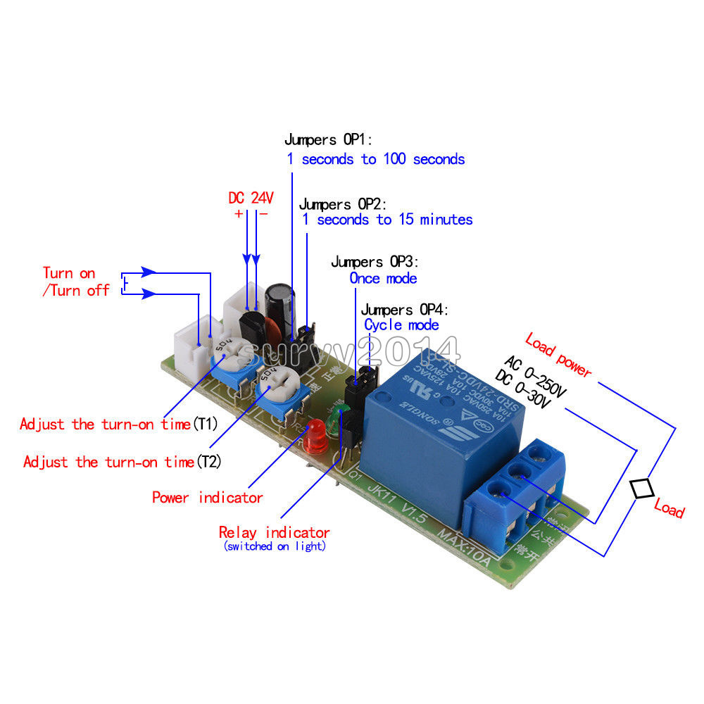 DC 24V 60min Infinite Cycle Delay Timer Timing Switch Relay ON OFF Loop Module