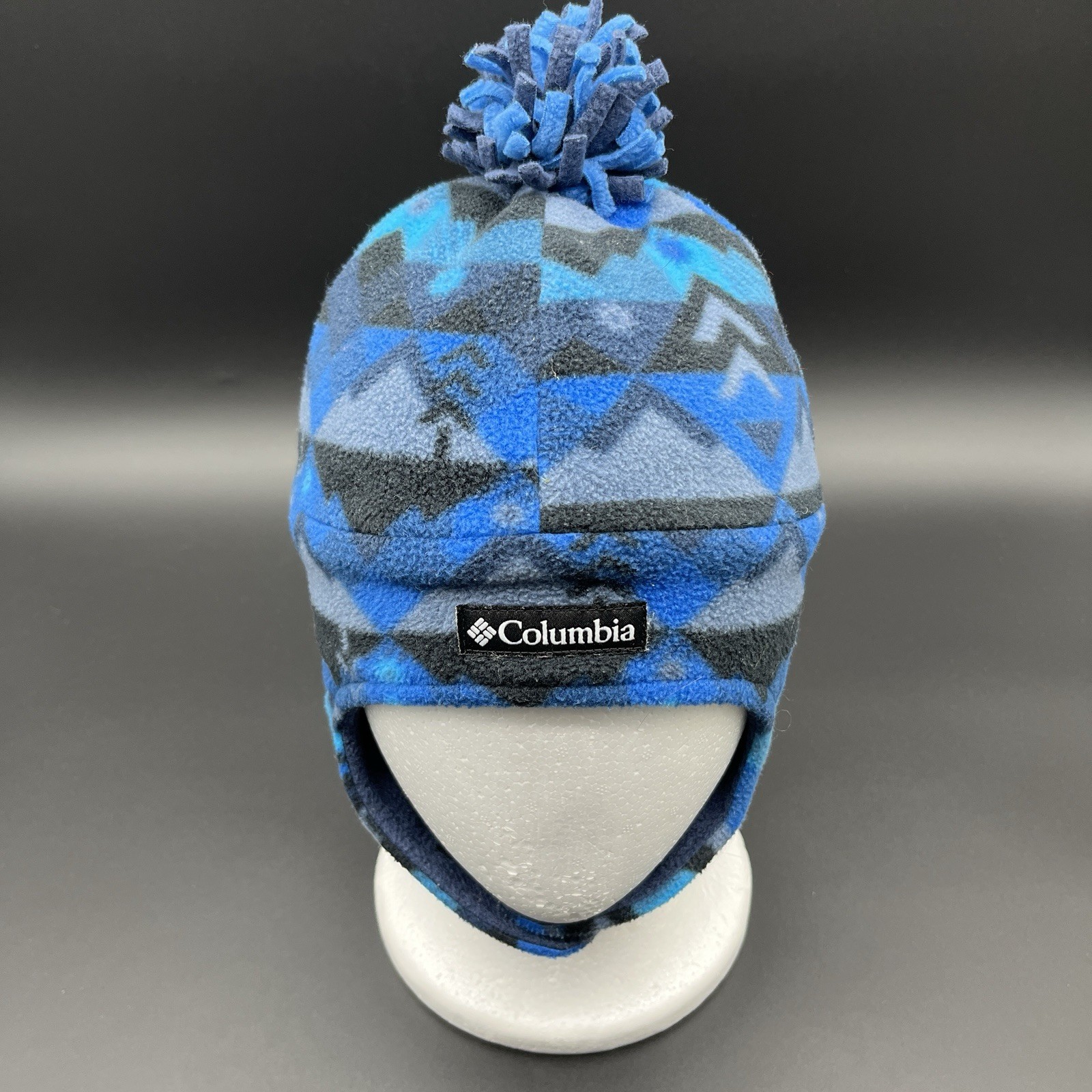 Columbia Mountain Youth L/XL Beanie Blue Strap Hat Cap