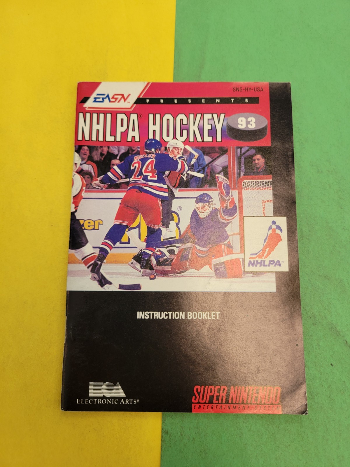 NHLPA Hockey 1993 SNES Instruction Booklet Electronic Arts