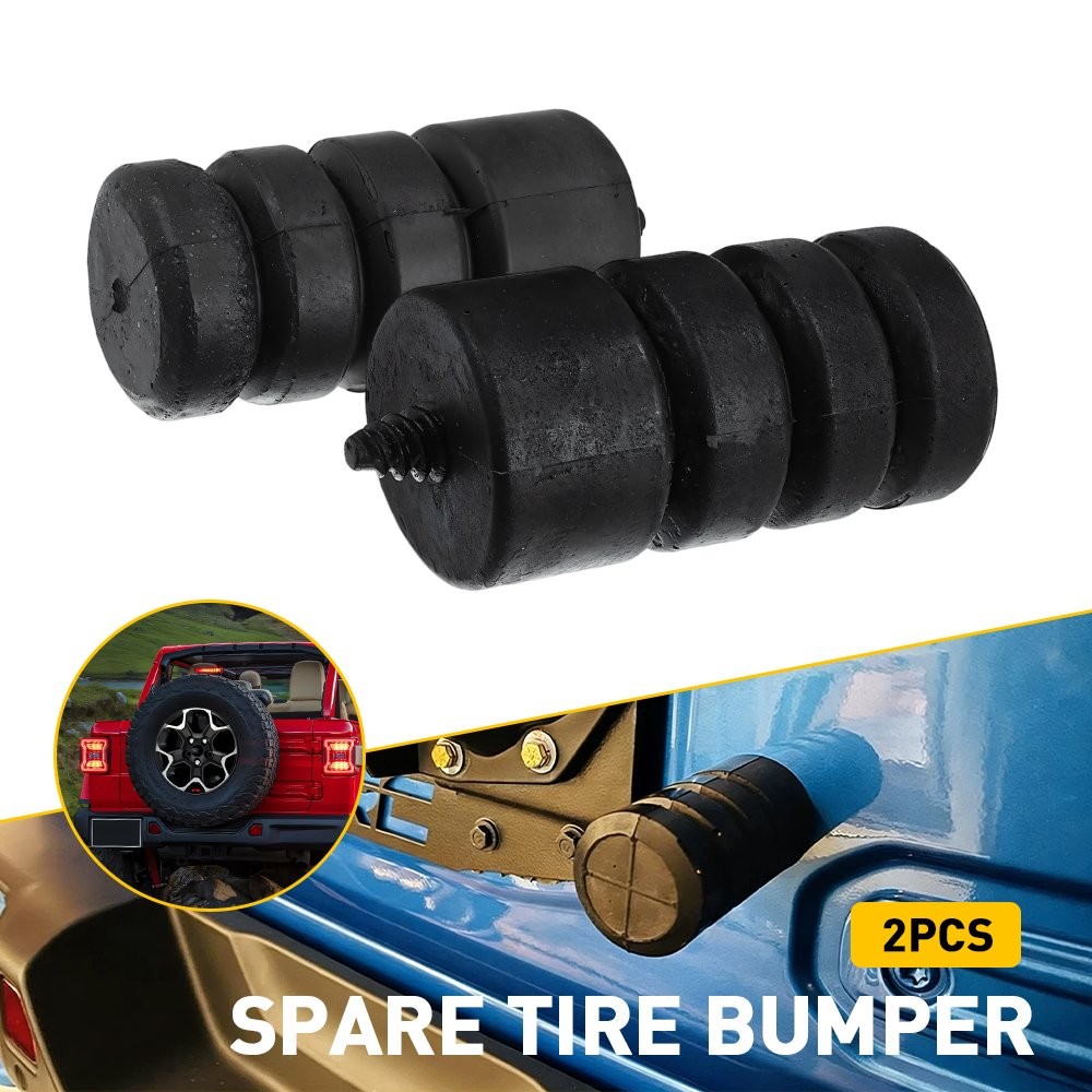 2Pcs Black Tailgate Spare Tire Bumper Pad Bump Stop Fit Jeep Wrangler JL 2018-23