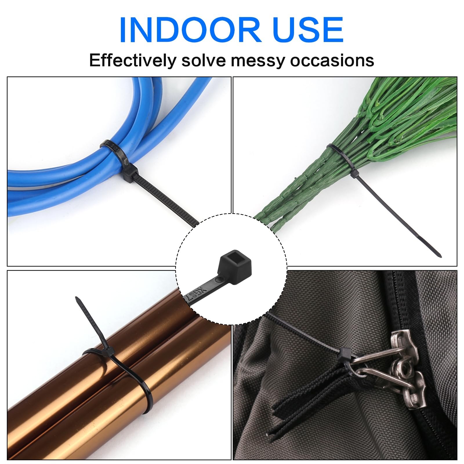 1000 Pcs Black Zip Ties, 3 Inch Small Self-Locking Nylon Cable 3",