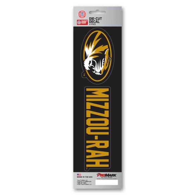 University of Missouri Tigers Mizzou-Rah Slogan Set Of 2 Vinyl Stickers