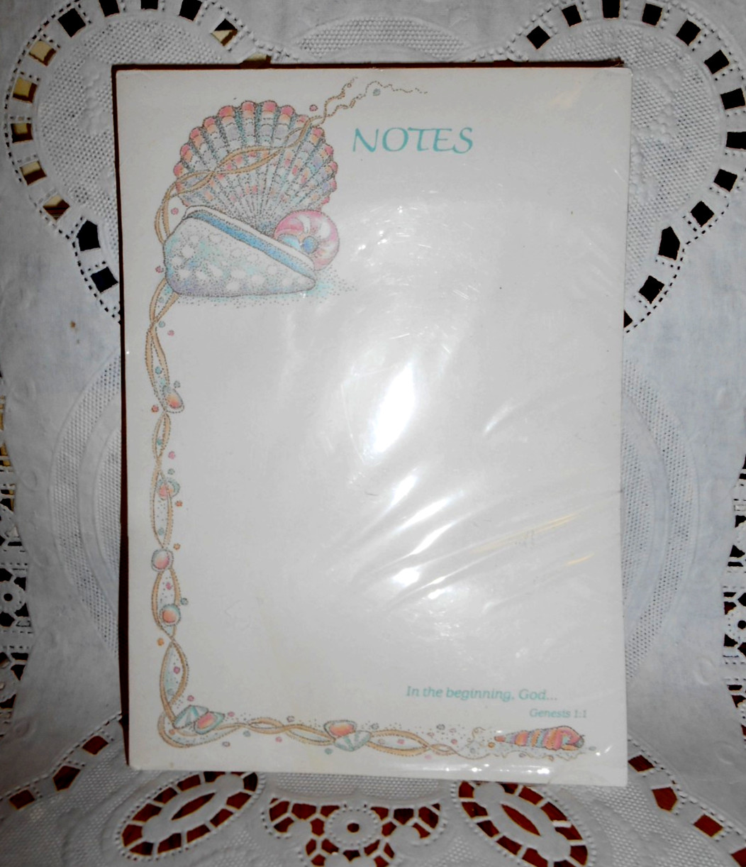 VTG Gibson Creative Papers Memo Pad Notepad Pastel SEASHELLS 100CT Scripture