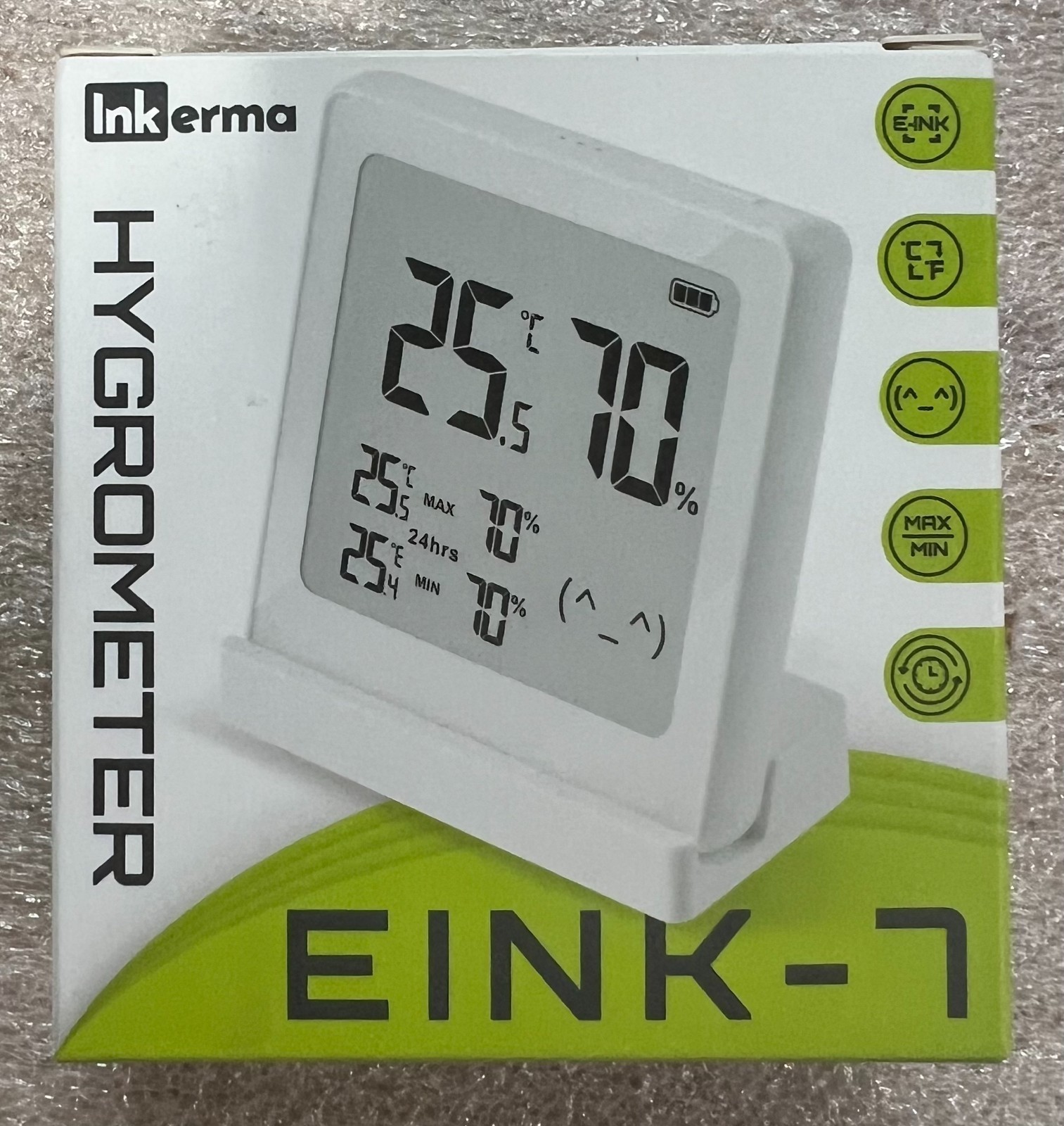 Inkerma EINK-7 Digital Hygrometer Thermometer E-Ink Display Temp & Humidity