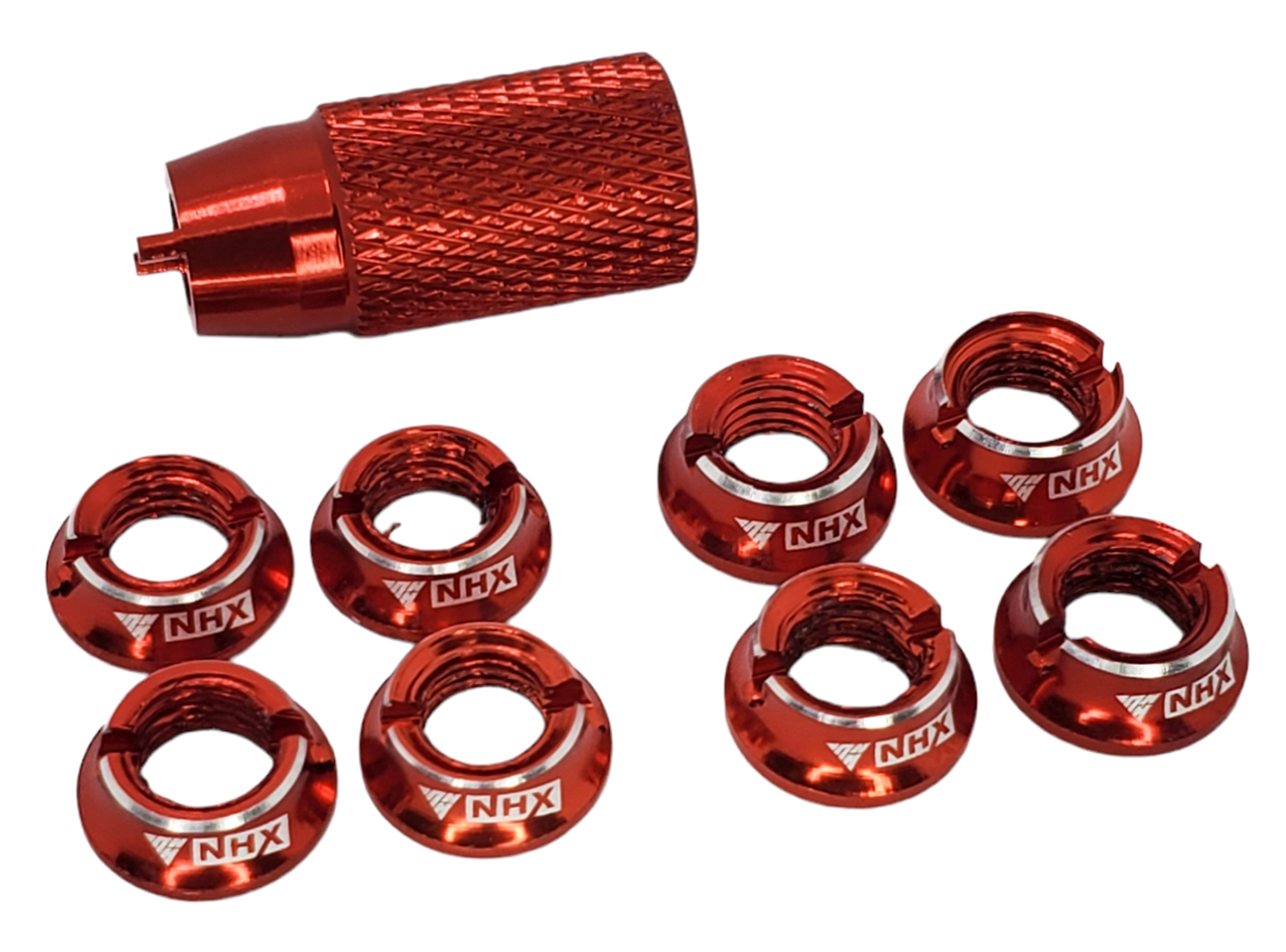 NEW NHX RC Aluminum Transmitter Switch Nuts for Futaba JR/frsky -Red
