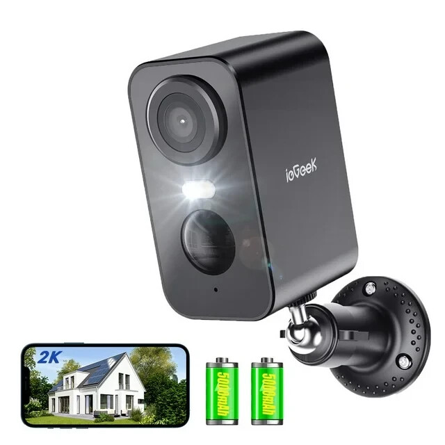 2PCS ieGeek Outdoor Security Camera Wireless 2K Home WiFi Battery CCTV System