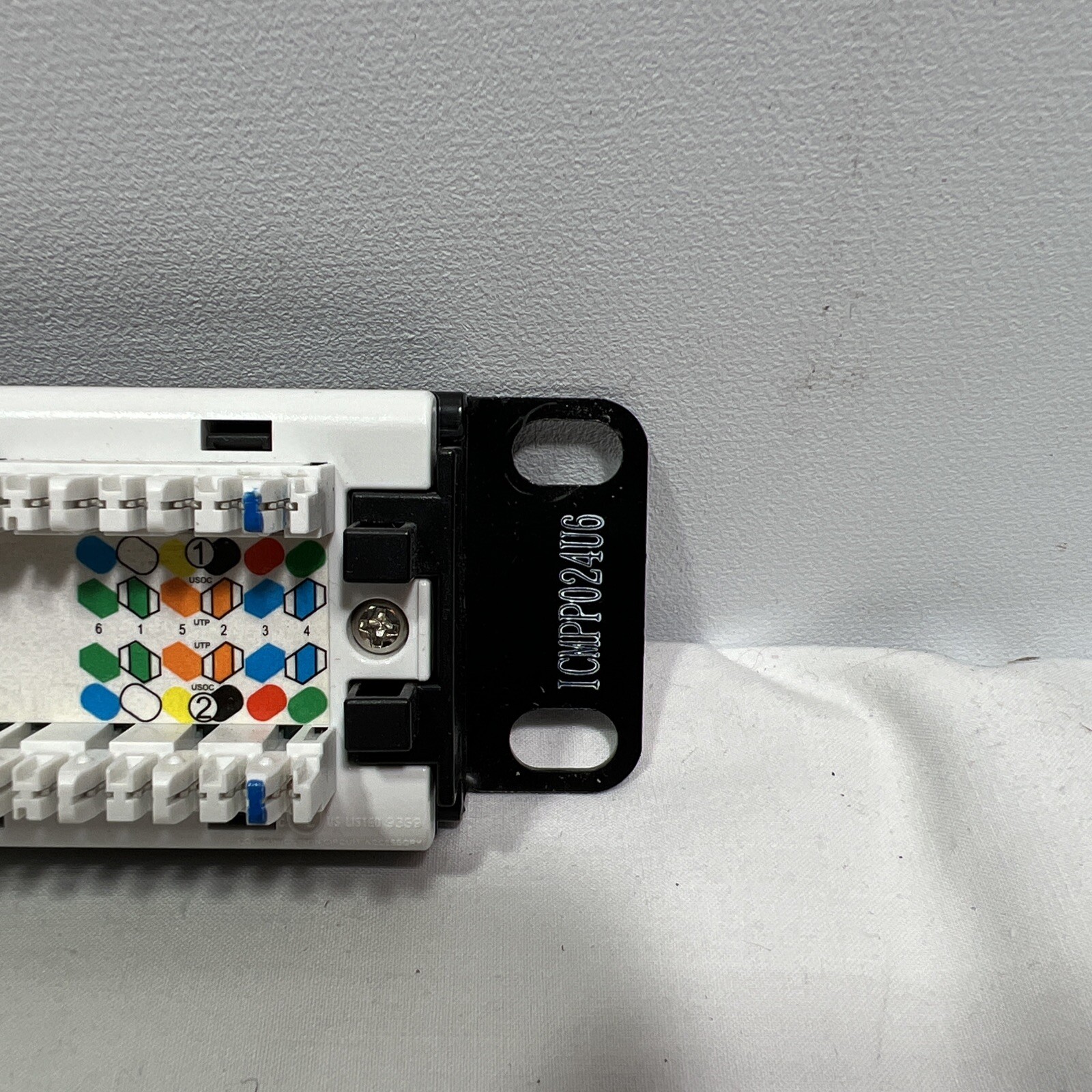 ICC 24-Port USOC 6P6C Patch Panel # ICMPP024U6