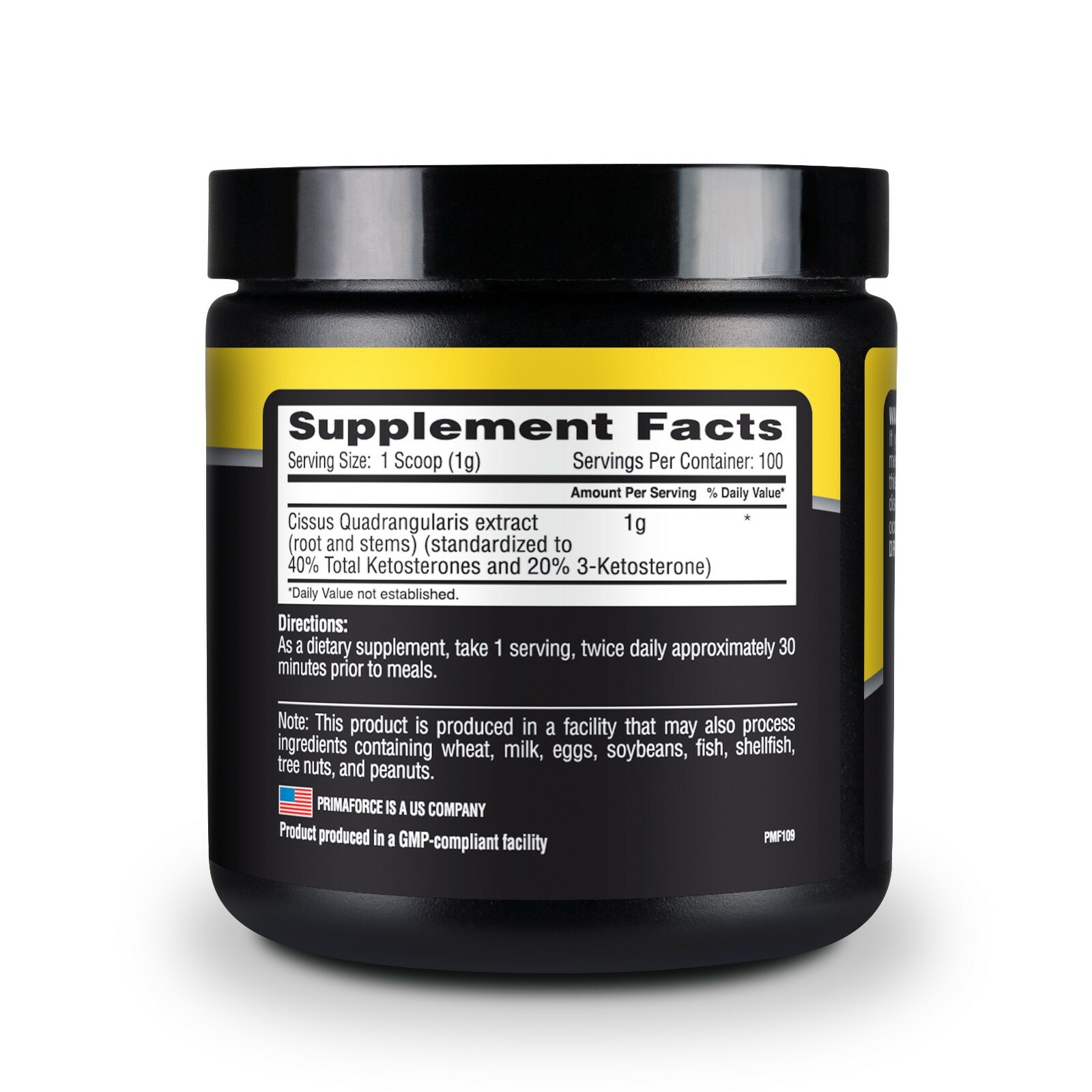 PrimaForce Cissus Quadrangularis Extract, - Unflavored Powder, 100 Grams