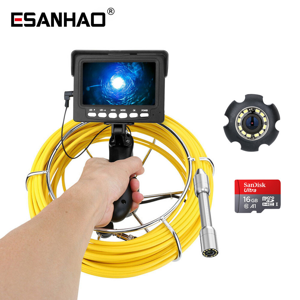 22MM Handheld Drain Sewer Camera Pipe Inspection Camera 4.3" DVD Monitor 20M