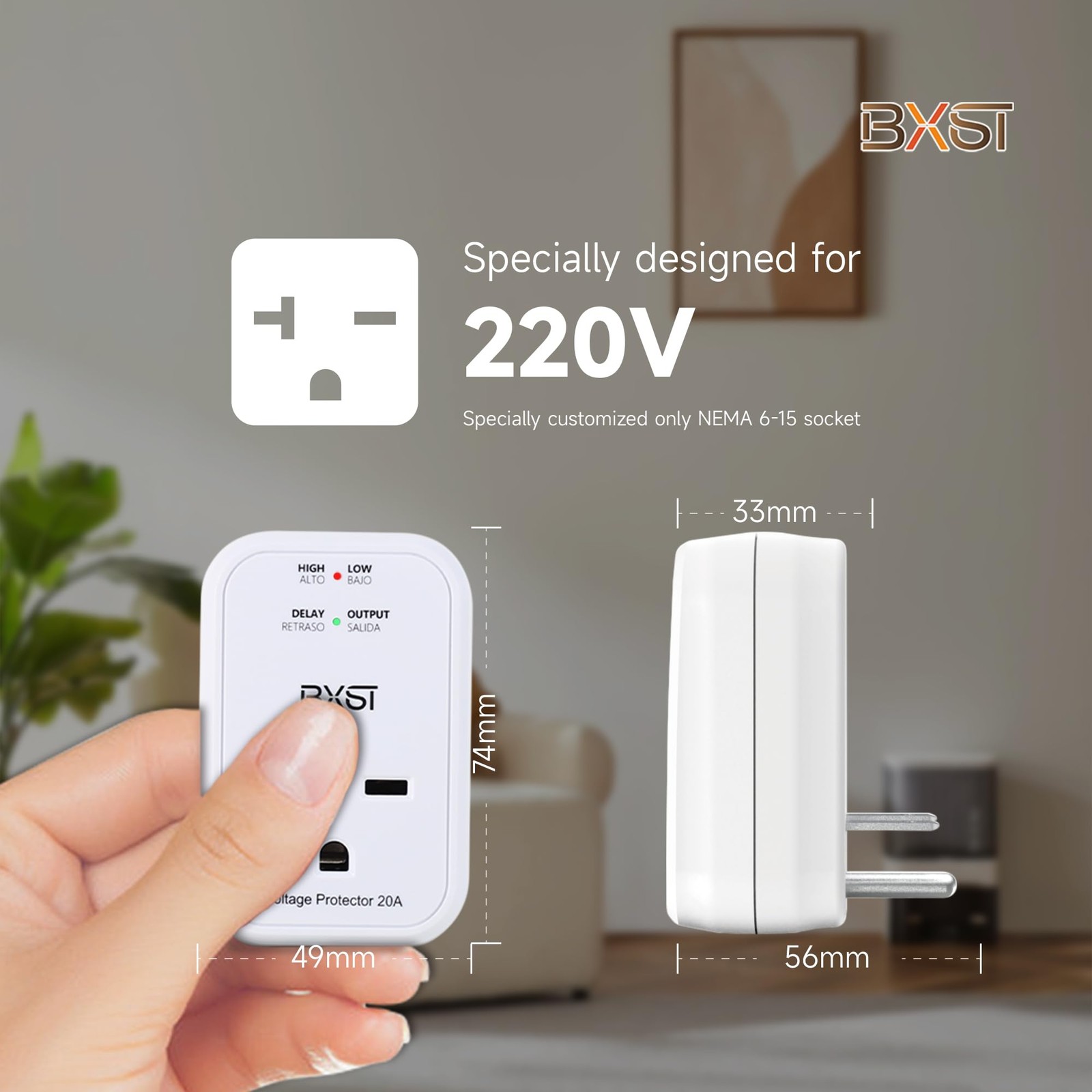 220V Surge Protector Electronic Voltage Protector for Home Appliance Surge Pr...