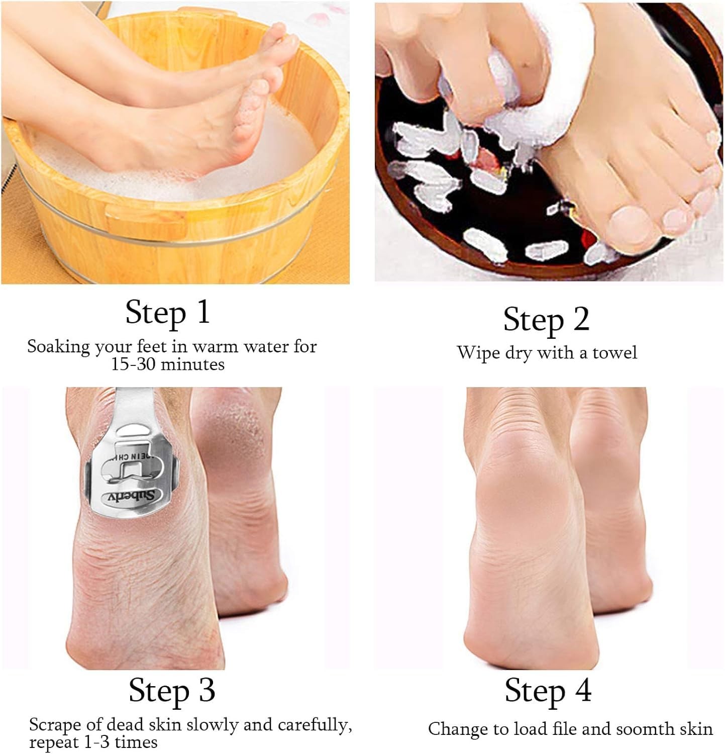 52 Pcs Callus Shaver Set,1 Stainless Steel Foot Razor Handle