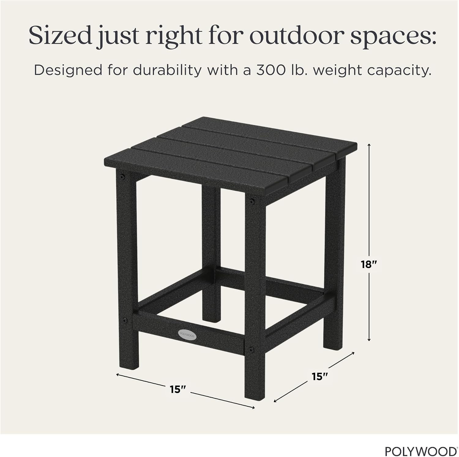 Long Island 18" Side Table, Black