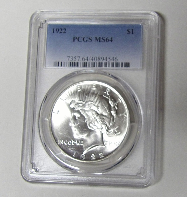 PCGS MS64 1922-P Peace Silver Dollar Philadelphia Mint #40894546