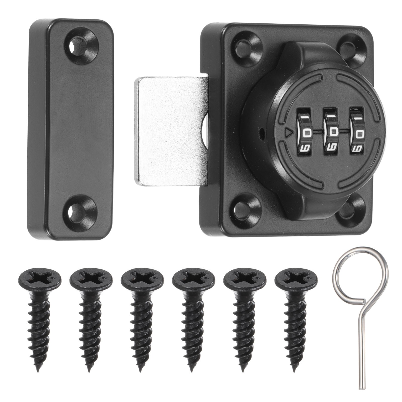 Combination Cabinet Latch Zinc Alloy Mechanical Keyless Password Lock Black