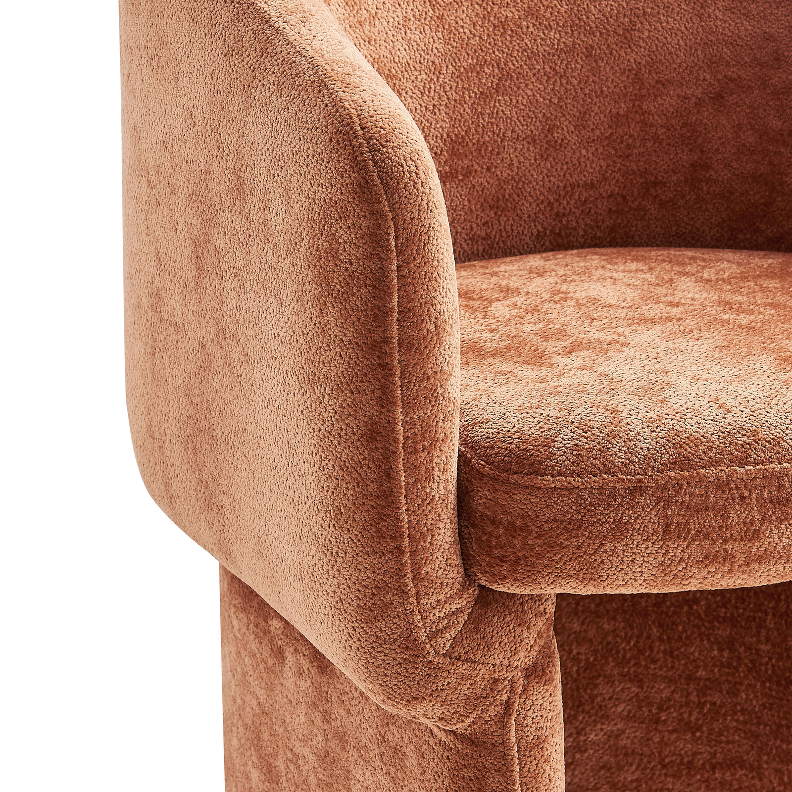 Verity Chenille Dining Armchair in Rust