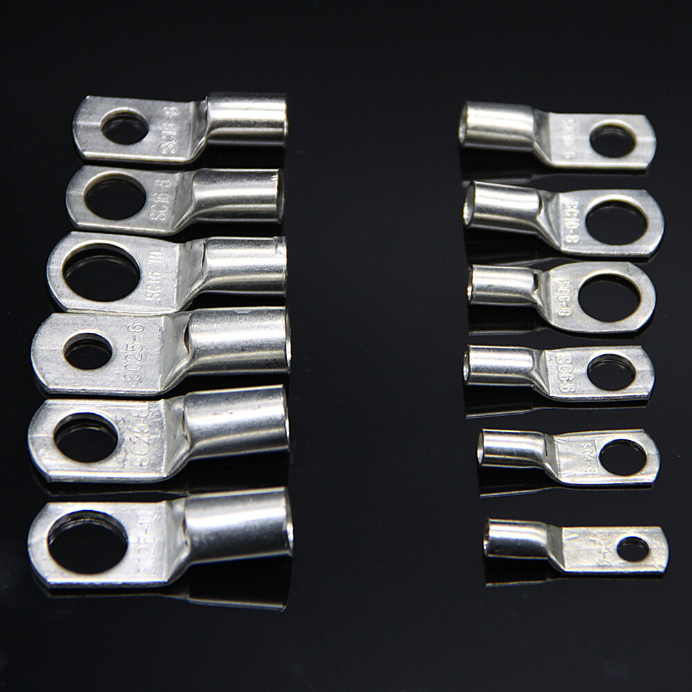 140x Copper Battery Cable End Eyelet Ring Lug Terminal Wire Connector Crimp Kit