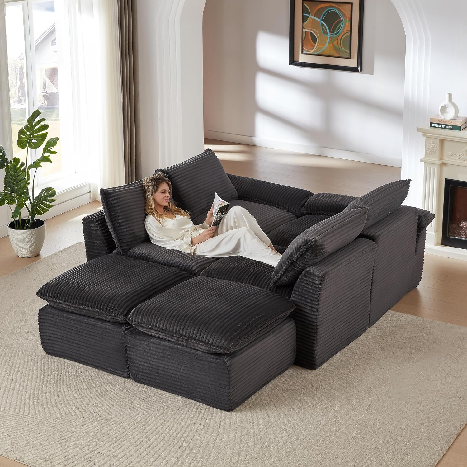Cloud Modular Sectional Couches Boneless Sofa for Living Room, 142" Oversized U