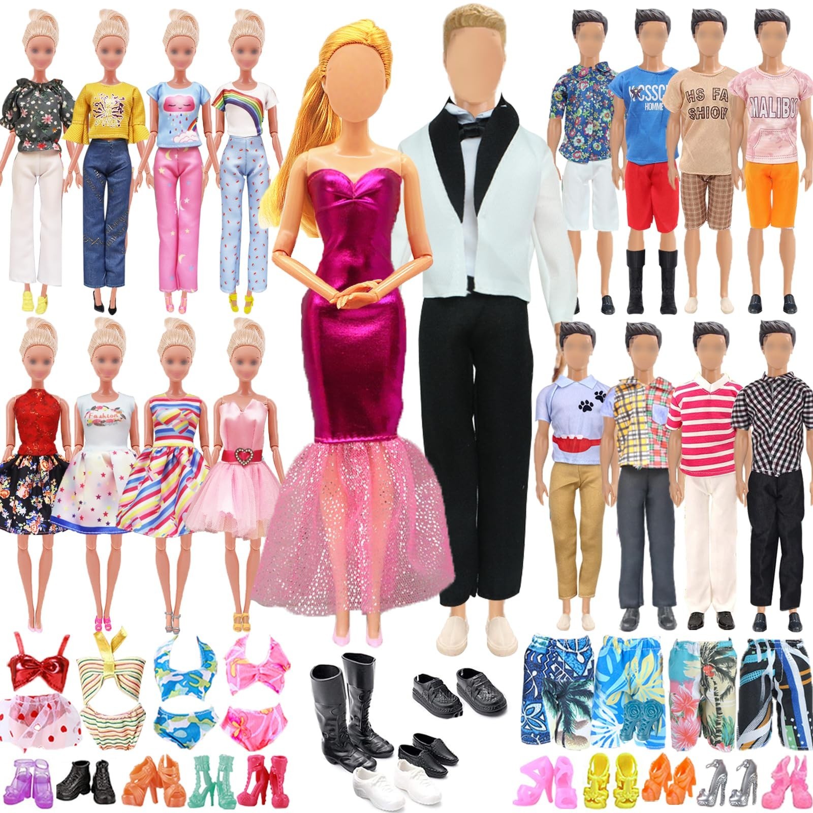 27 PCS Doll Clothes and Accessories for 11.5 Inch Girl Doll and 12 Inch Boy D...