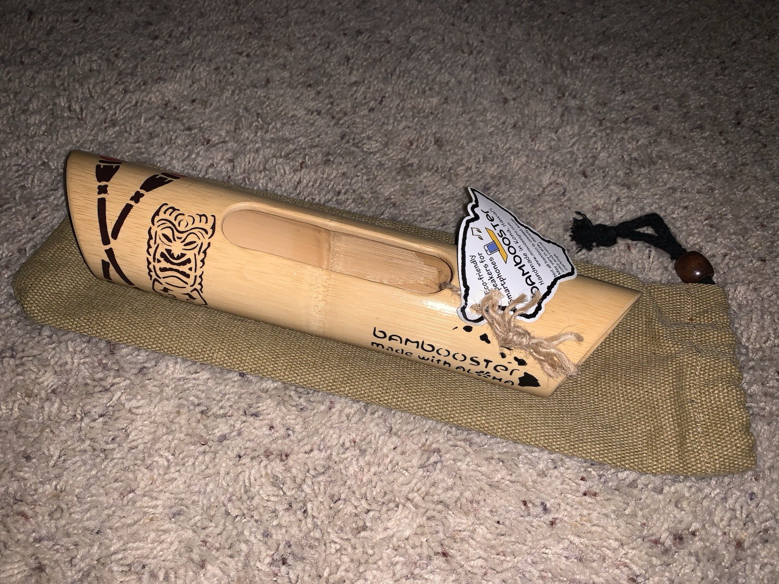 Natural Bamboo Speaker Amplifier, Eco Friendly Wood, Made In Hawaii, Brand New
