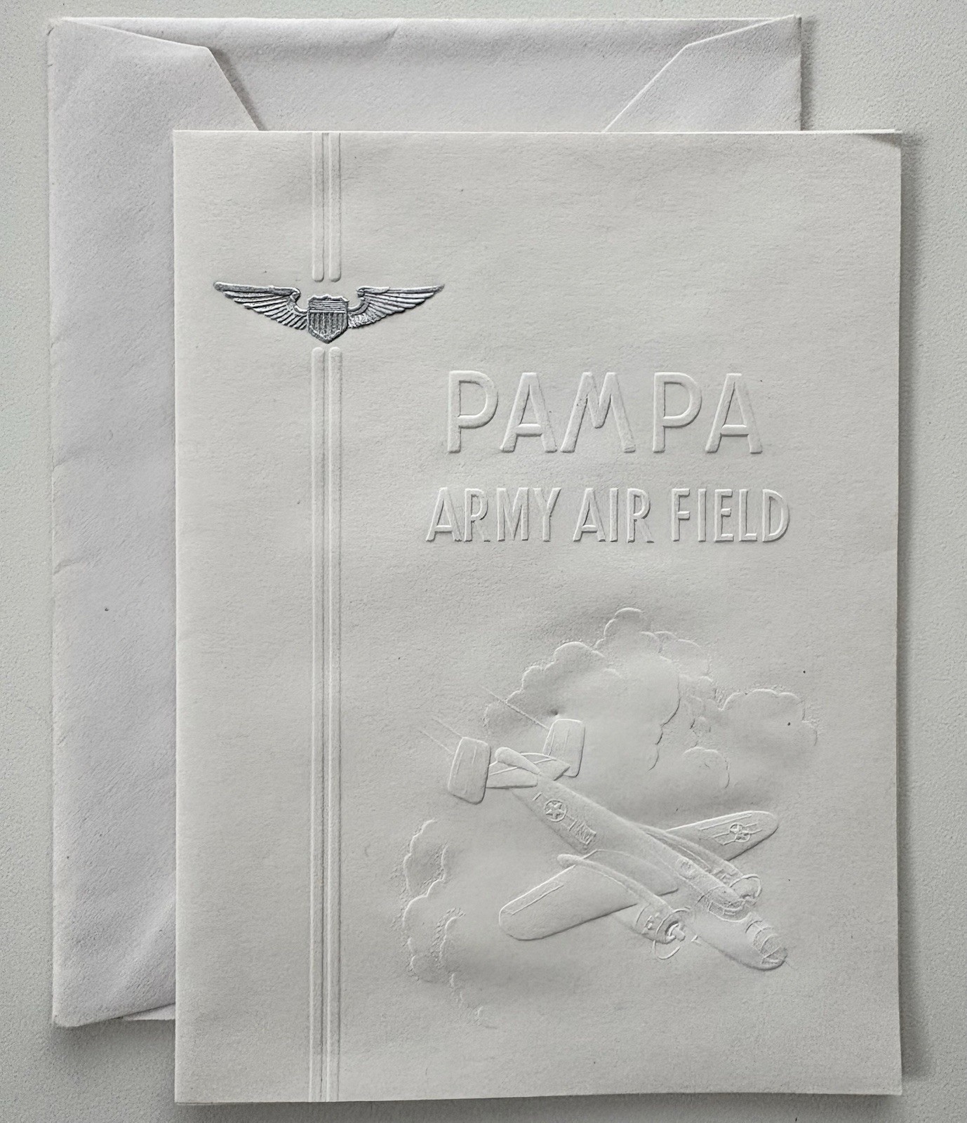Vintage 1945 Pampa Army Field Air Force Class 45-B Graduation Invitation Texas