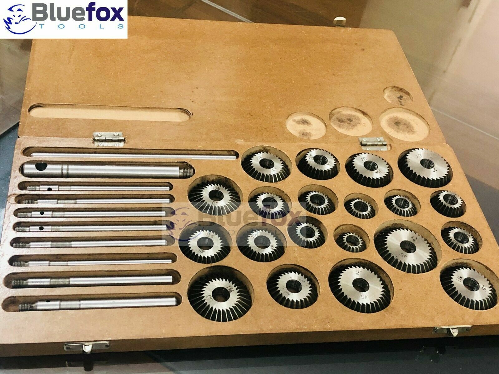 Valve Seat & Face Cutter Set Of 20 Pcs Pieces Carbon Steel Wooden Box