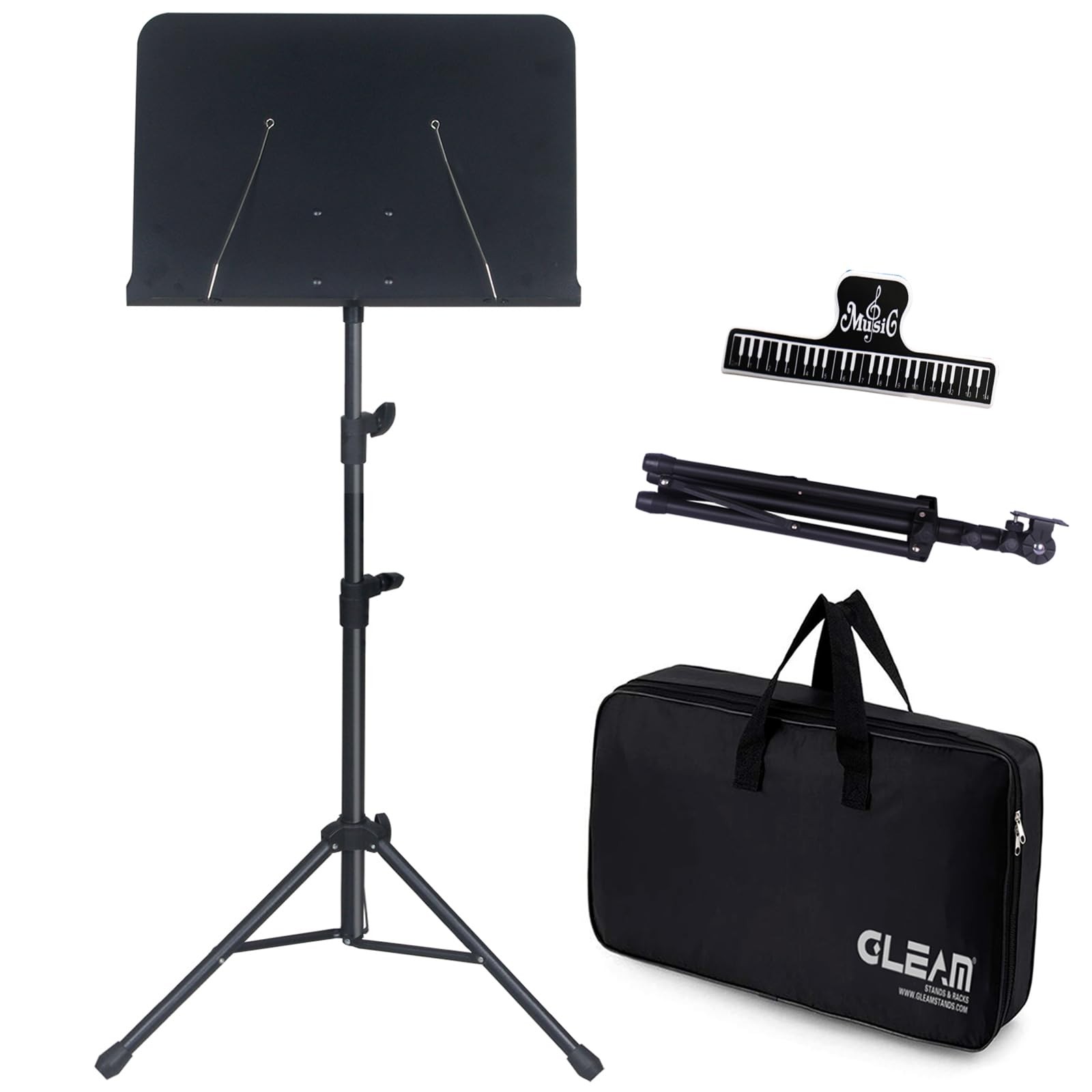 GLEAM Sheet Music Stand Lightweight with Carrying Bag - Portable for Children...