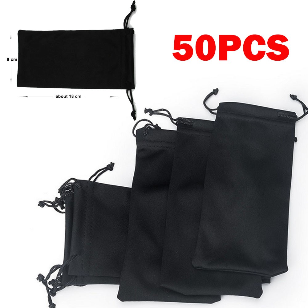 50x 18cm*9cm Micro Fiber Sunglasses Carrying Pouch Soft Case Glasses Bag US