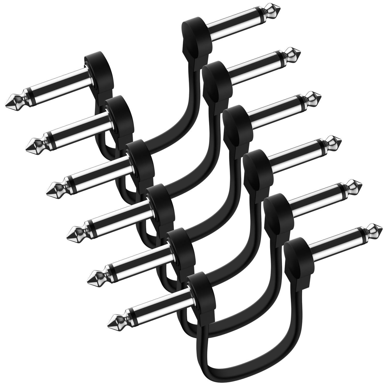 Professional 6 Pack 12 Inch Guitar Patch Cables, Noise Free and Long-Lasting ...