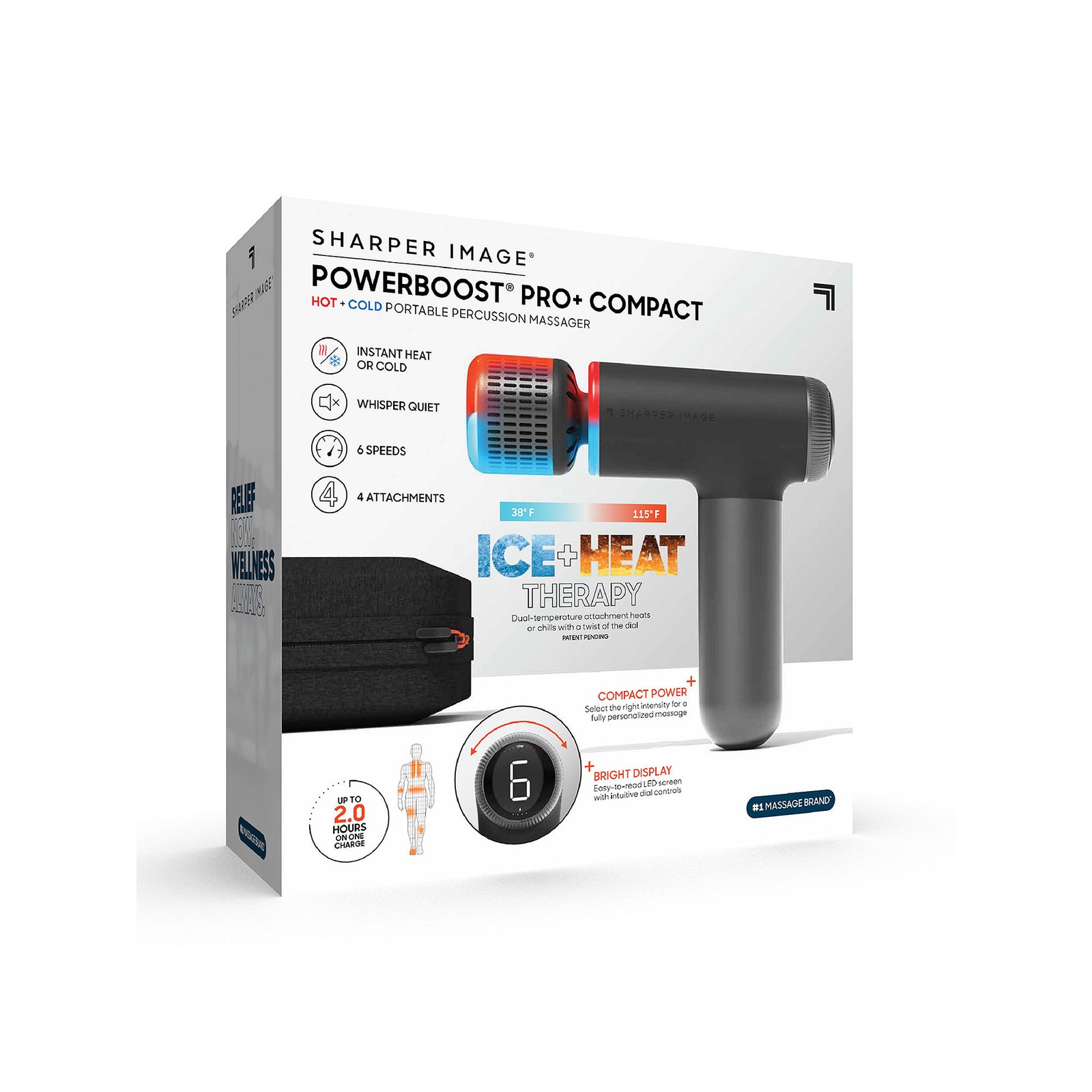 Sharper Image 1016977 PowerBoost Pro Hot and Cold Compact - Black