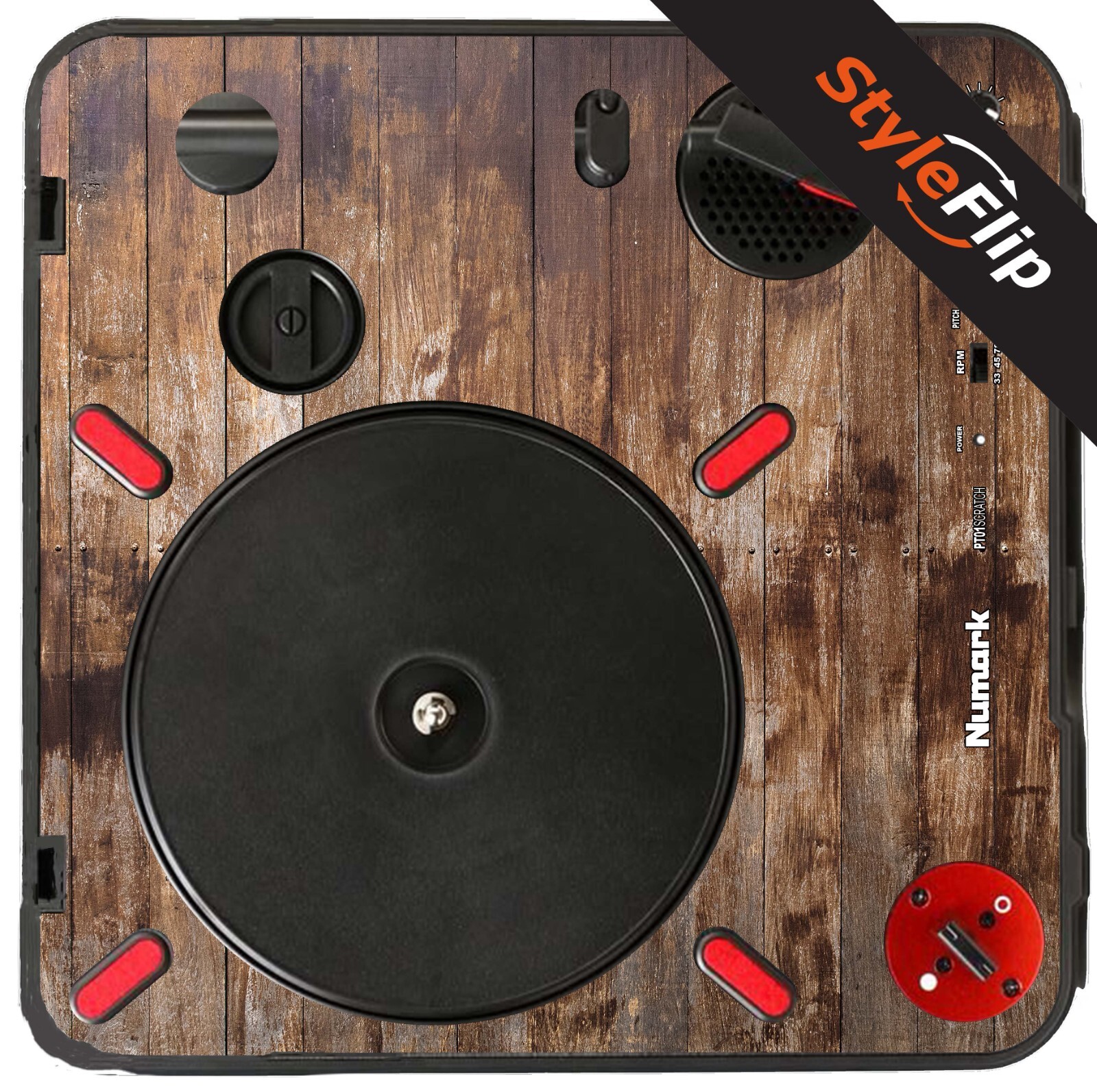 Numark PT 01 Scratch Skin | Wood 1 | Protective Decal | StyleFlip Skins