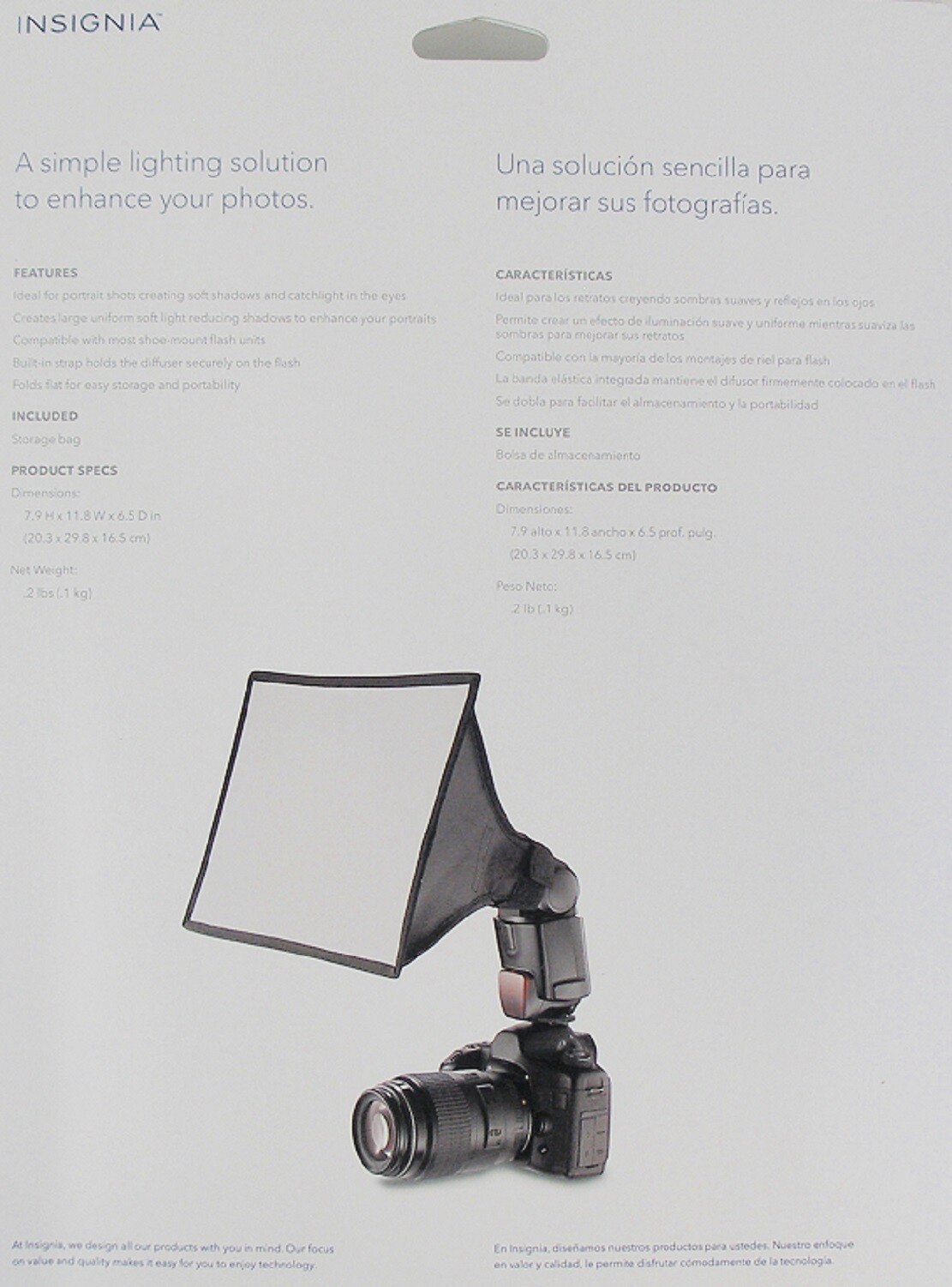 Flash diffuser 7.9 in x 11.8 in Insignia NS-DFD04
