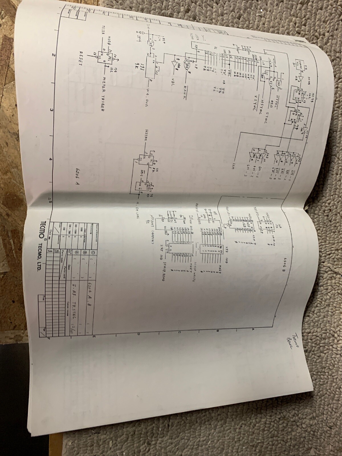 Tecmo Bowl Schematics Only Arcade Video Game manual