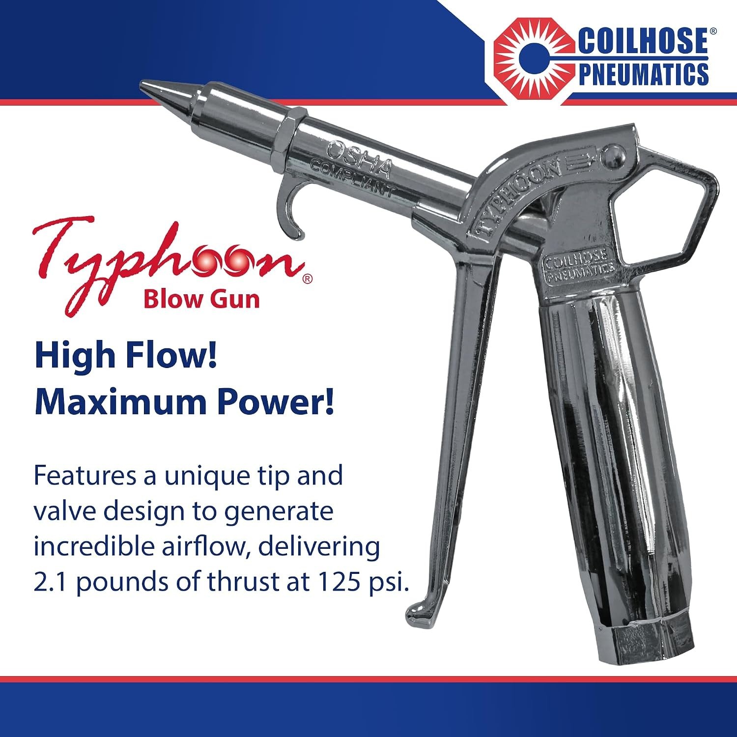 Typhoon Pro High Volume Gun - 34 CFM, 2.1 lbf. Thrust