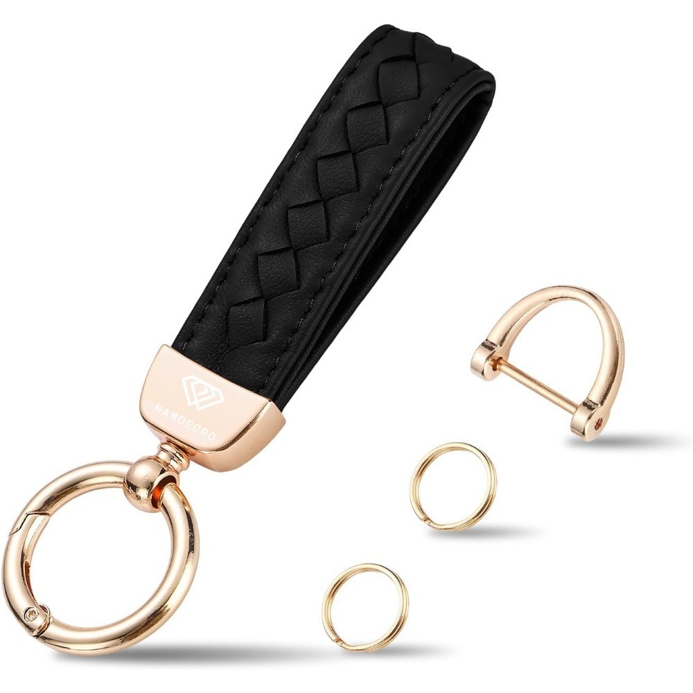 Genuine Leather Car Keychain - Universal Key Fob Holder for Women & Men |