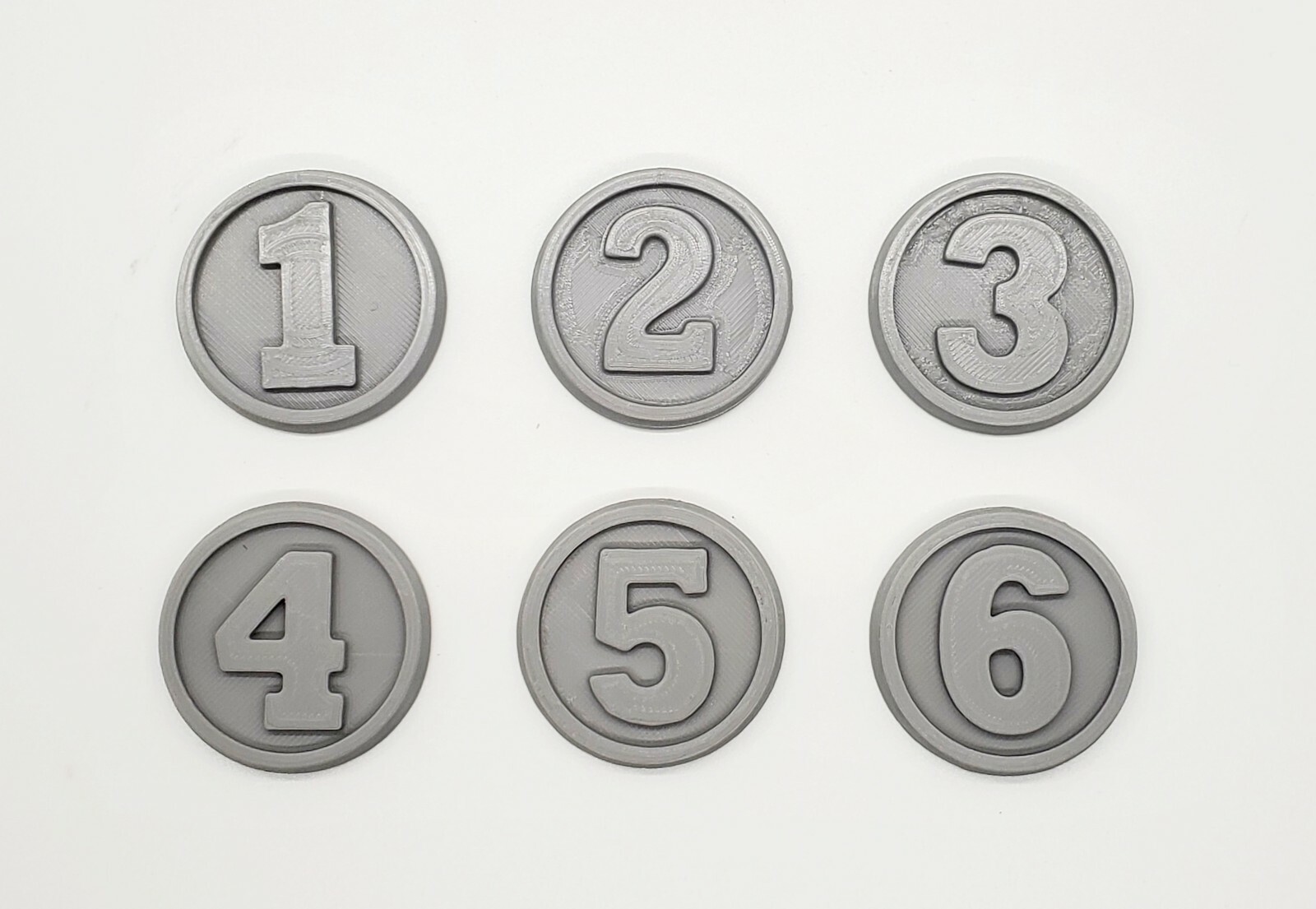 3D Printed Round Numbered Disk Objective Markers for Tabletop Gaming