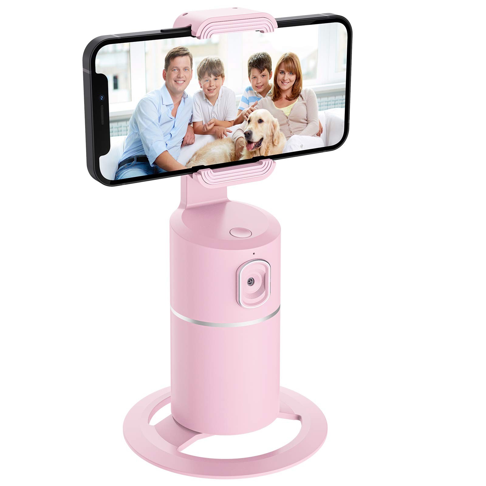 Soporte Con Seguimiento Facial 360 Grados Sin Aplicacion Color Rosa Lujo