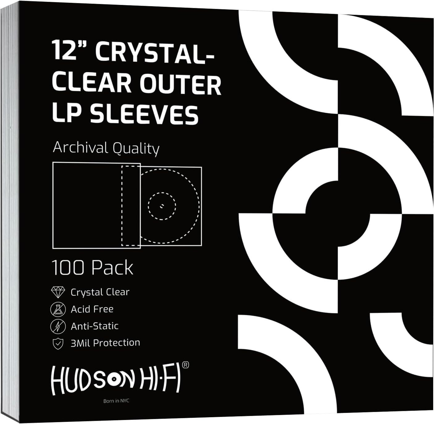 Flexible Archival-Grade Vinyl Jacket Outer Sleeves – 100 Pack – ...